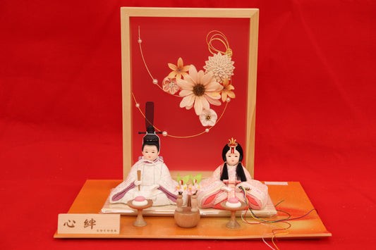 木目込み 親王飾り雛人形セット(36cmx25cmx30cm)