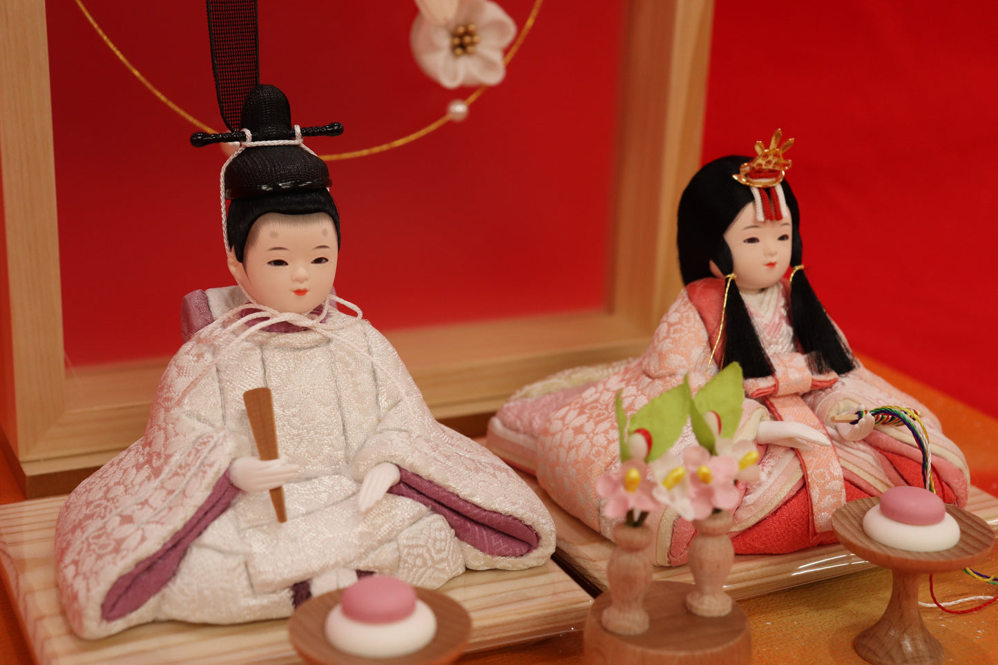 木目込み 親王飾り雛人形セット(36cmx25cmx30cm)