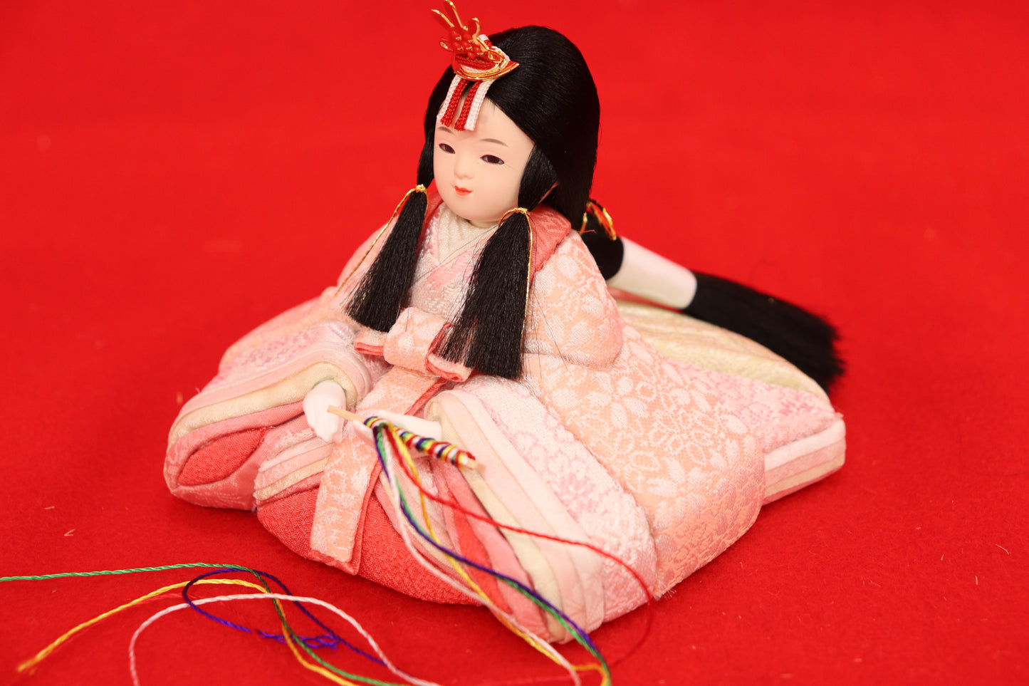 木目込み 親王飾り雛人形セット(36cmx25cmx30cm)