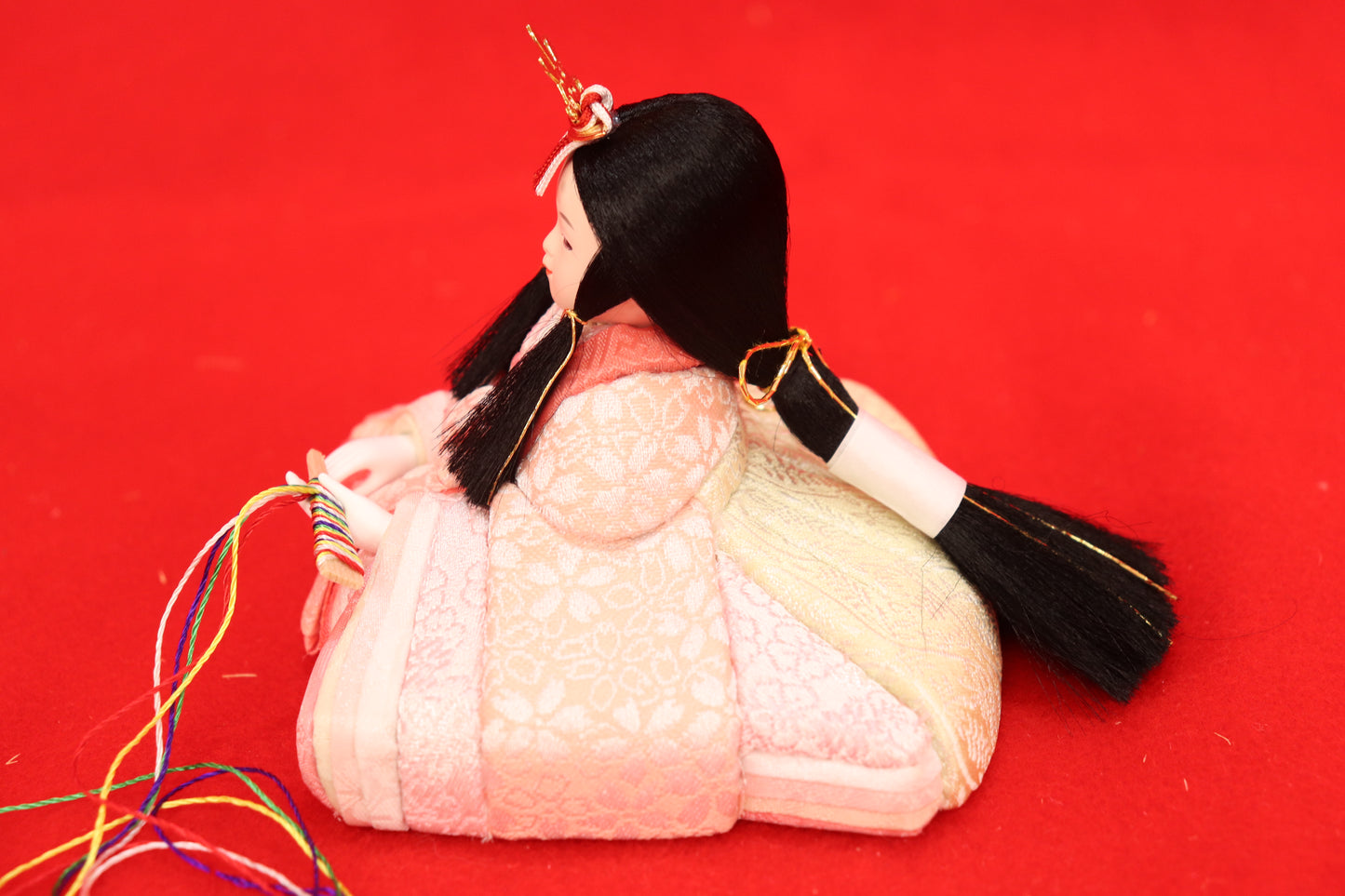 木目込み 親王飾り雛人形セット(36cmx25cmx30cm)