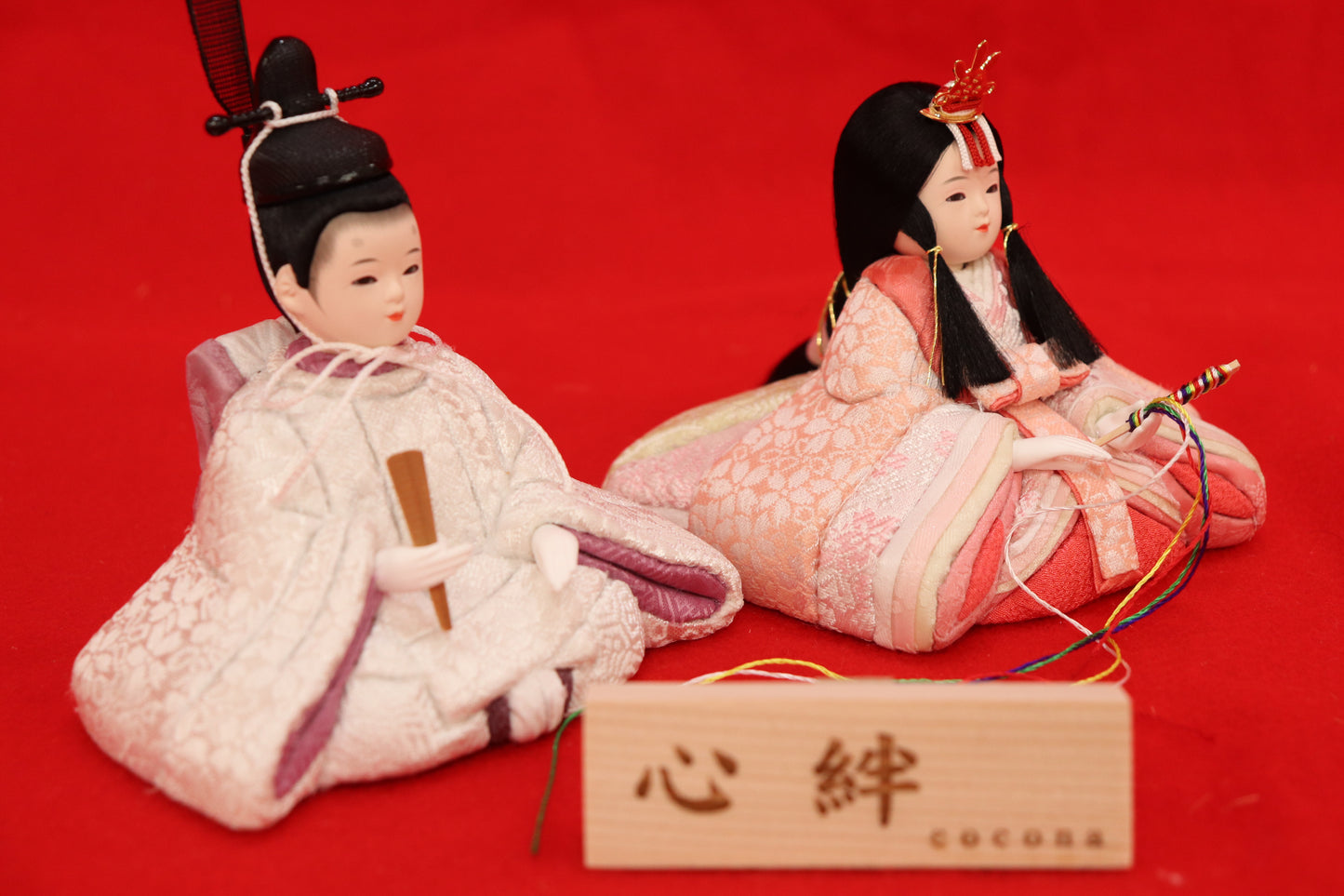 木目込み 親王飾り雛人形セット(36cmx25cmx30cm)