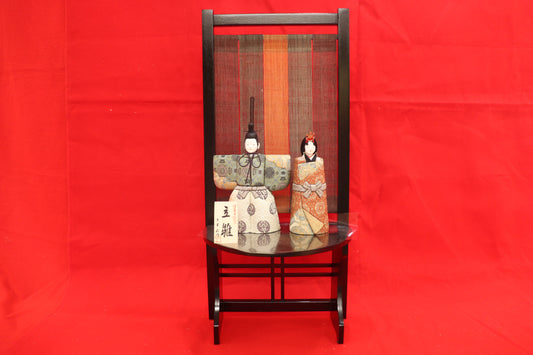 木目込み 親王飾り雛人形セット(32cmx23cmx70cm)