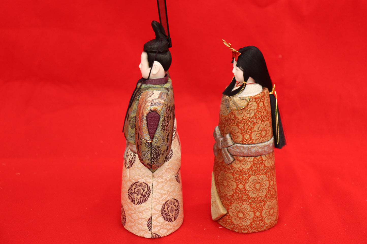 木目込み 親王飾り雛人形セット(32cmx23cmx70cm)