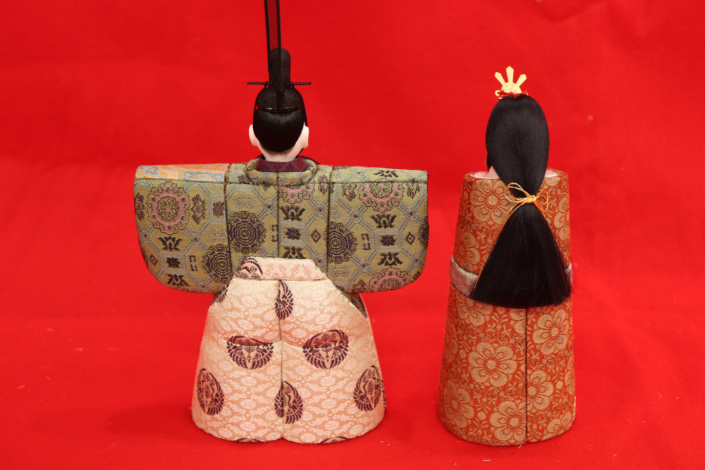 木目込み 親王飾り雛人形セット(32cmx23cmx70cm)