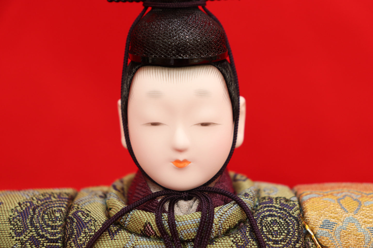 木目込み 親王飾り雛人形セット(32cmx23cmx70cm)