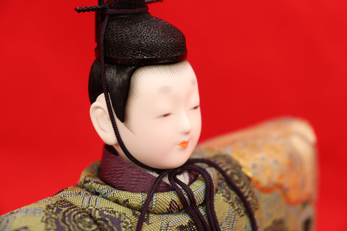 木目込み 親王飾り雛人形セット(32cmx23cmx70cm)