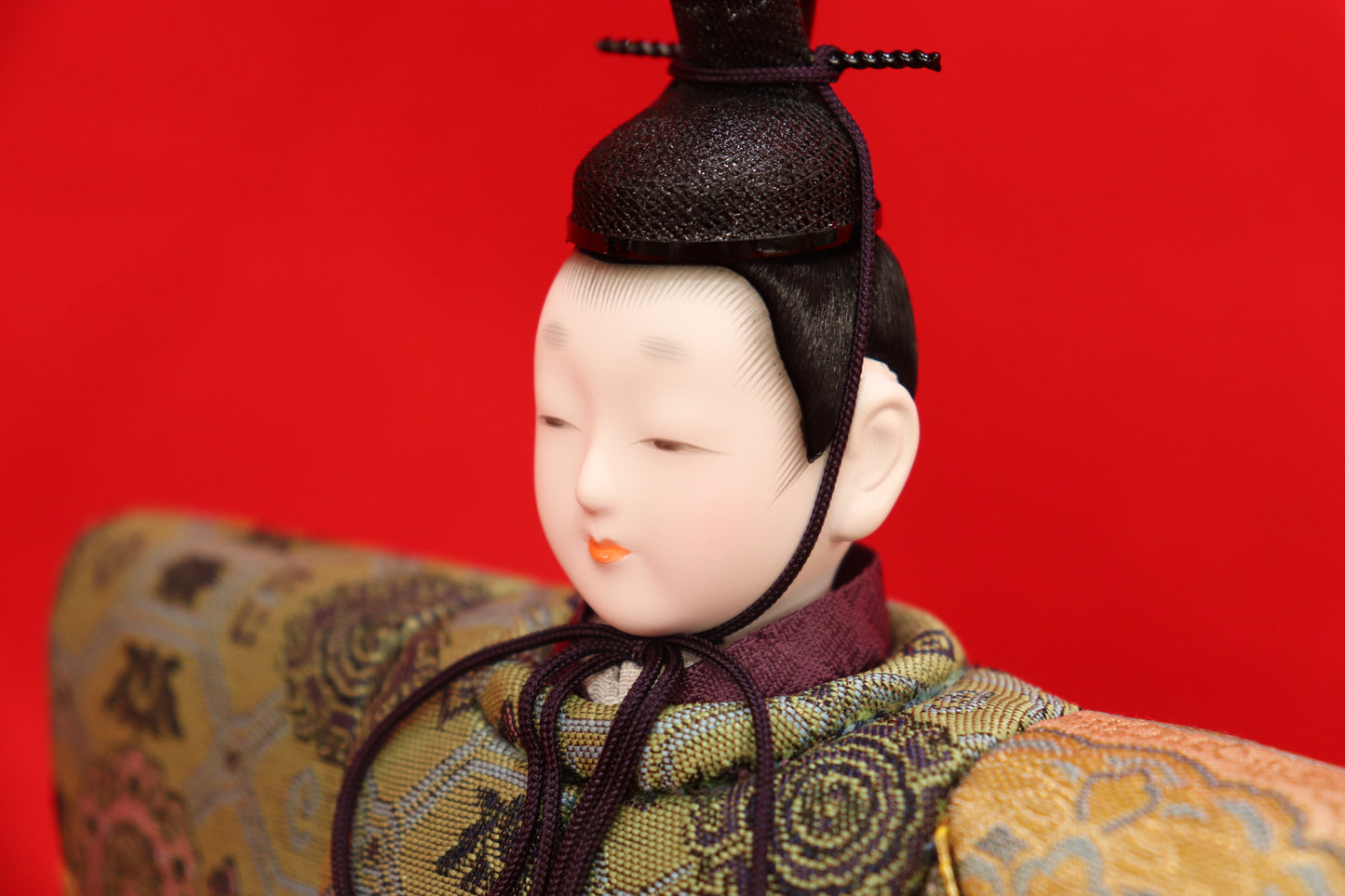 木目込み 親王飾り雛人形セット(32cmx23cmx70cm)