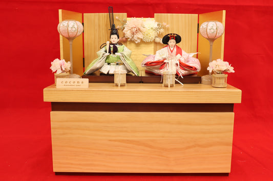 収納親王飾り雛人形セット(50cmx31cmx45cm)