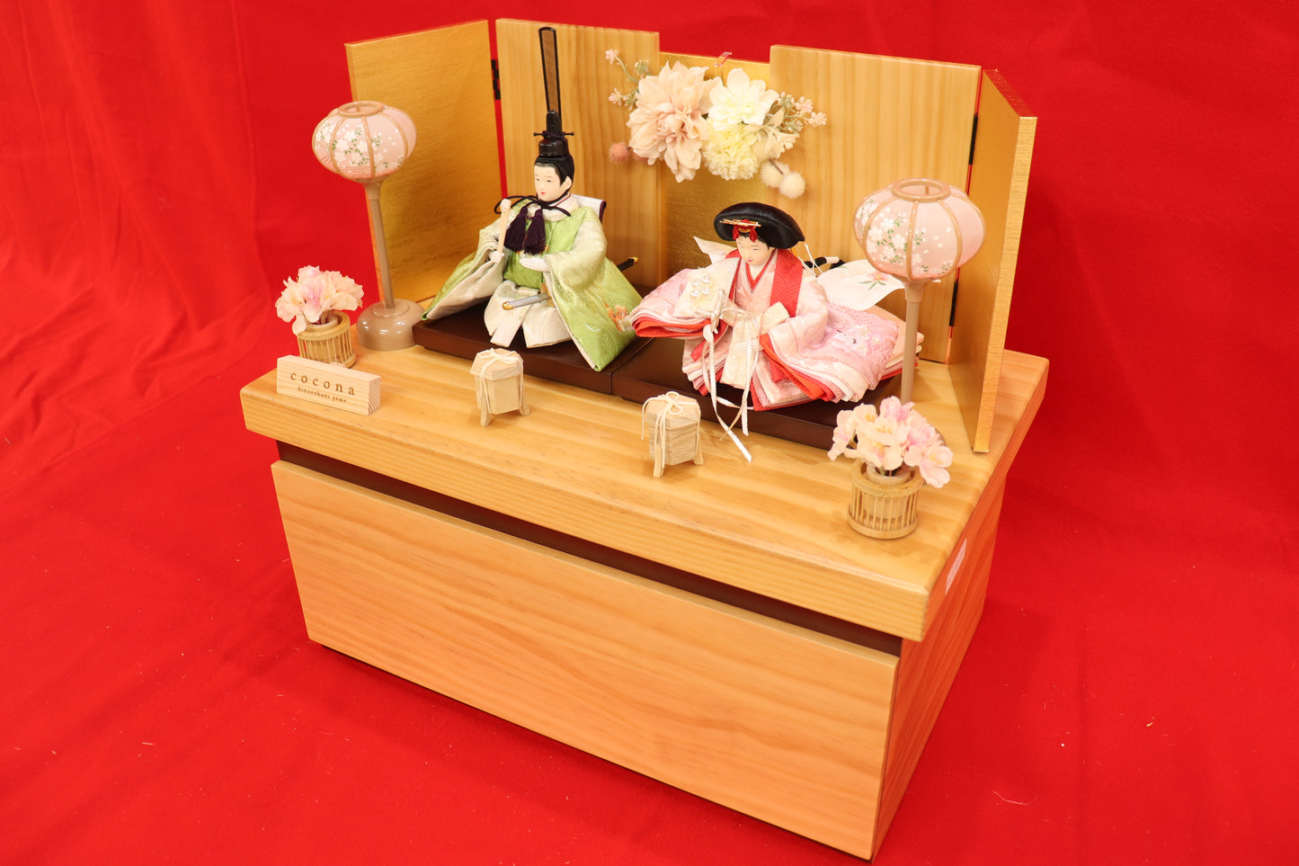 収納親王飾り雛人形セット(50cmx31cmx45cm)