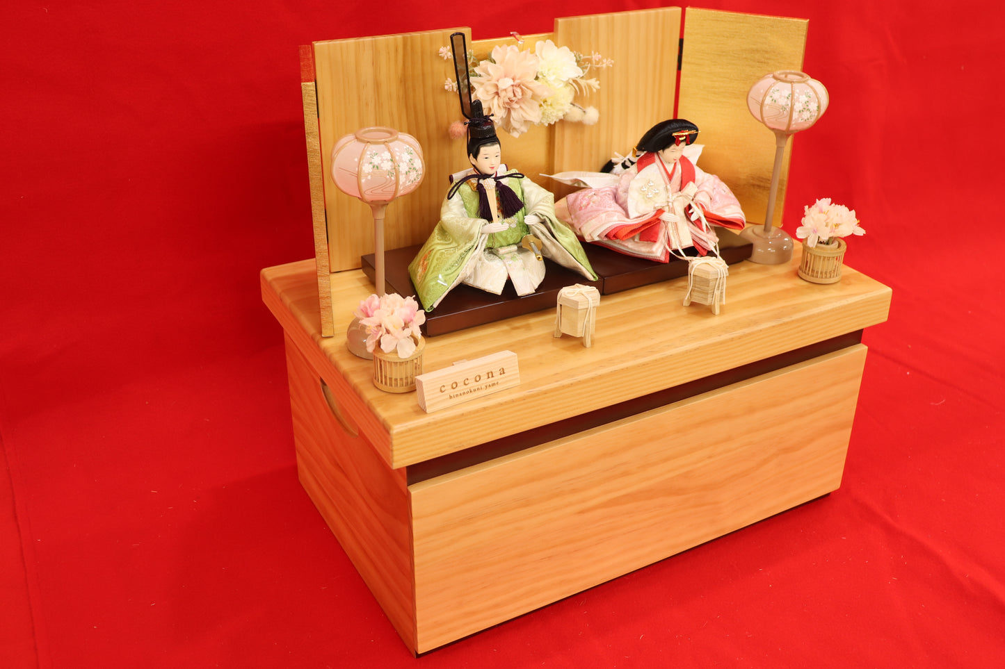 収納親王飾り雛人形セット(50cmx31cmx45cm)