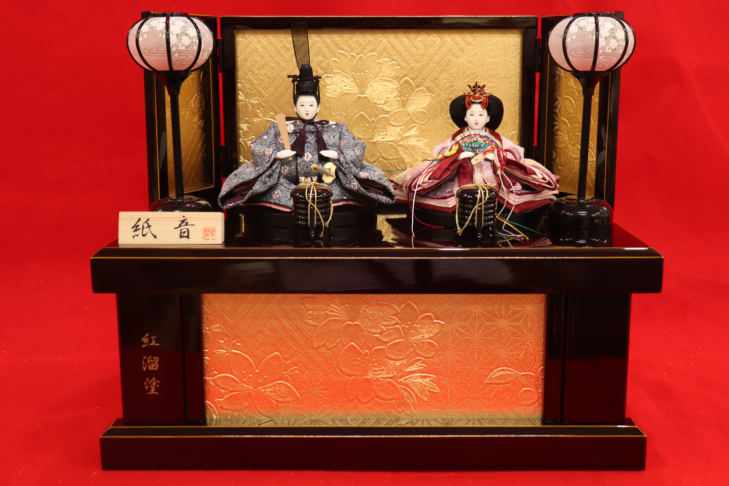 収納親王飾り雛人形セット(43cm×28cm×36cm)