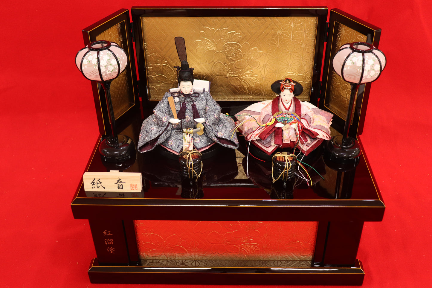 収納親王飾り雛人形セット(43cm×28cm×36cm)