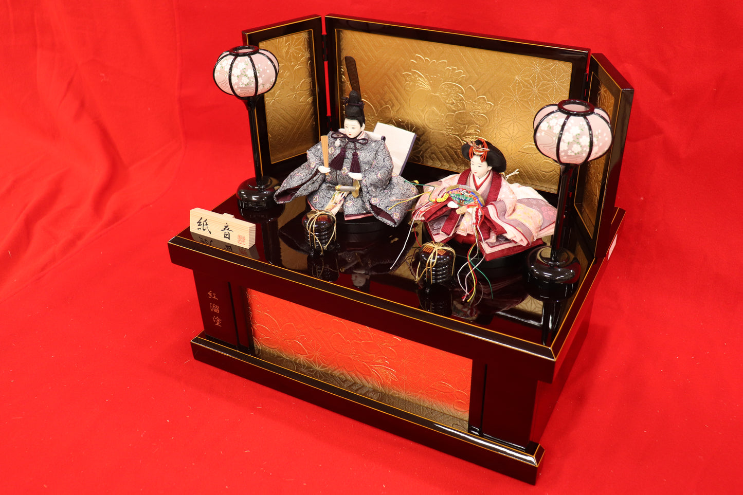 収納親王飾り雛人形セット(43cm×28cm×36cm)