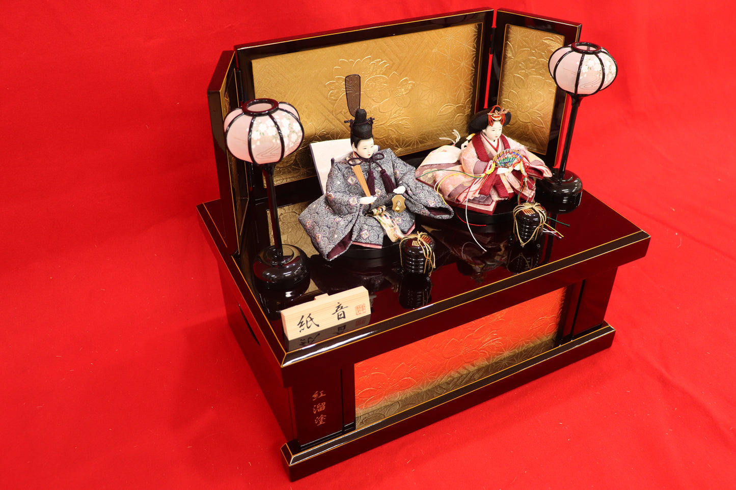 収納親王飾り雛人形セット(43cm×28cm×36cm)