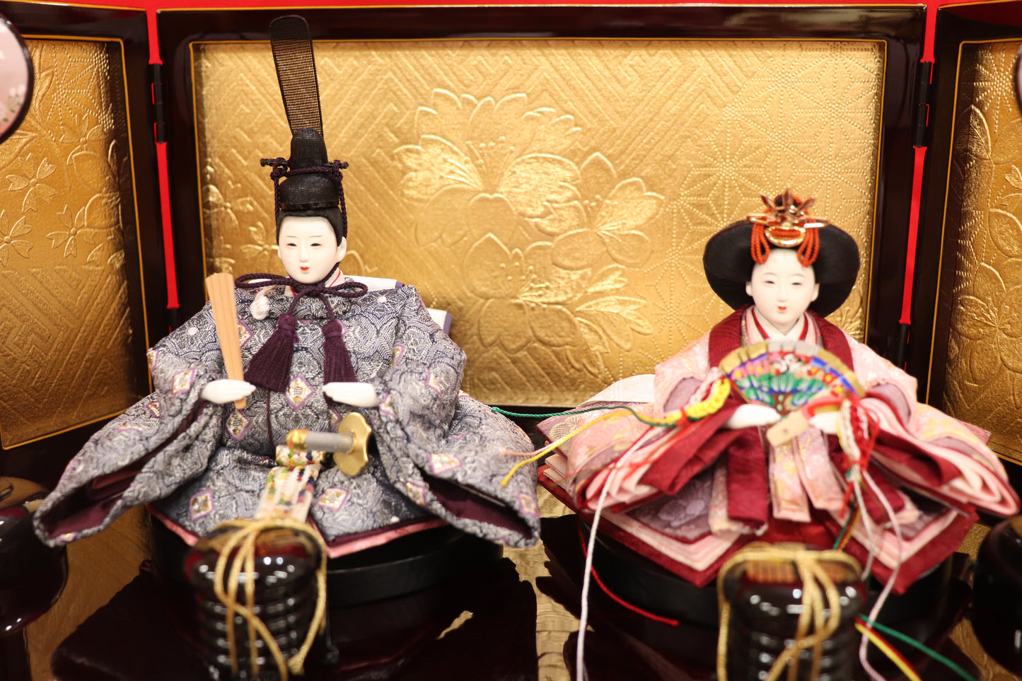収納親王飾り雛人形セット(43cm×28cm×36cm)