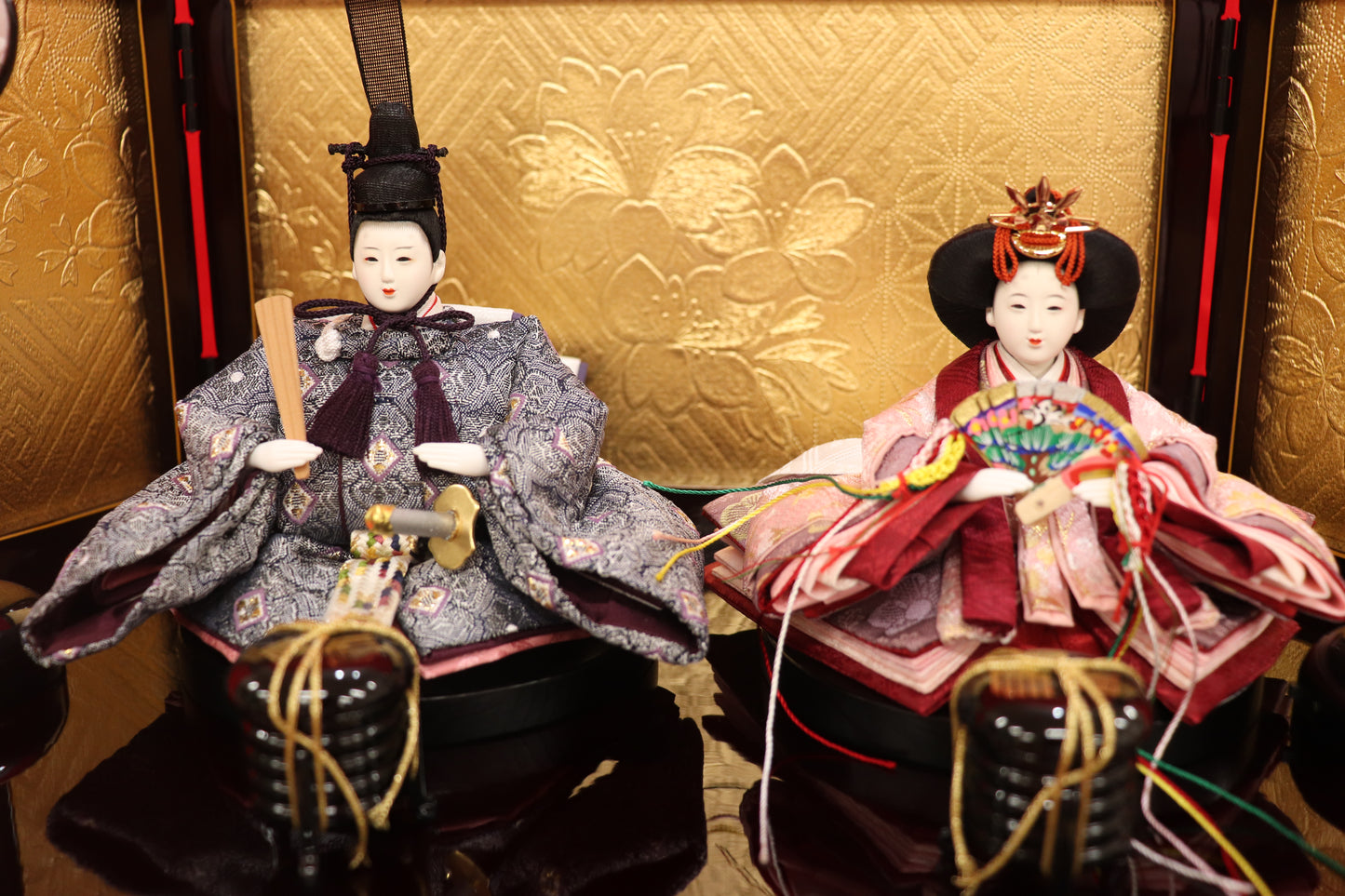 収納親王飾り雛人形セット(43cm×28cm×36cm)