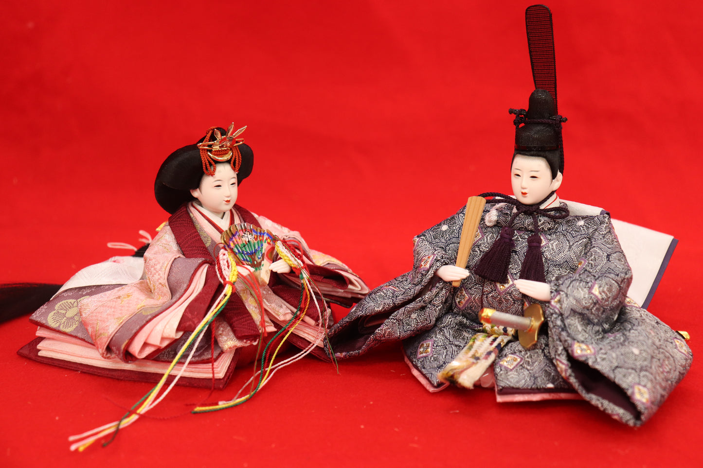 収納親王飾り雛人形セット(43cm×28cm×36cm)
