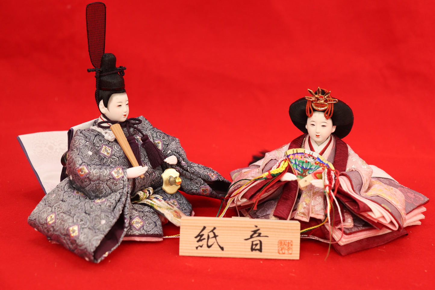 収納親王飾り雛人形セット(43cm×28cm×36cm)