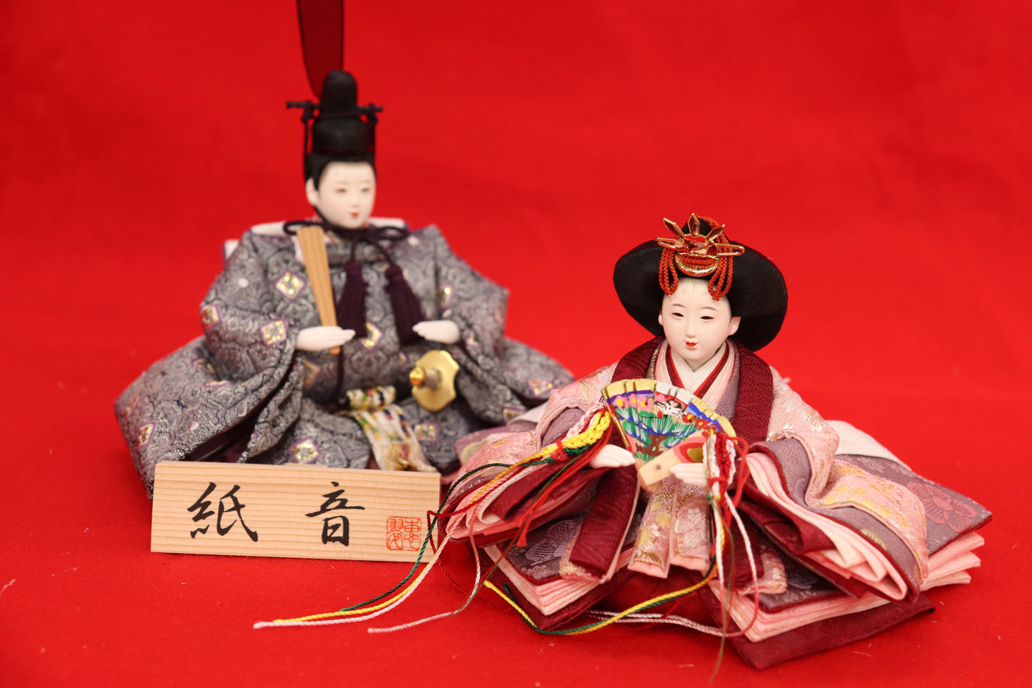 収納親王飾り雛人形セット(43cm×28cm×36cm)
