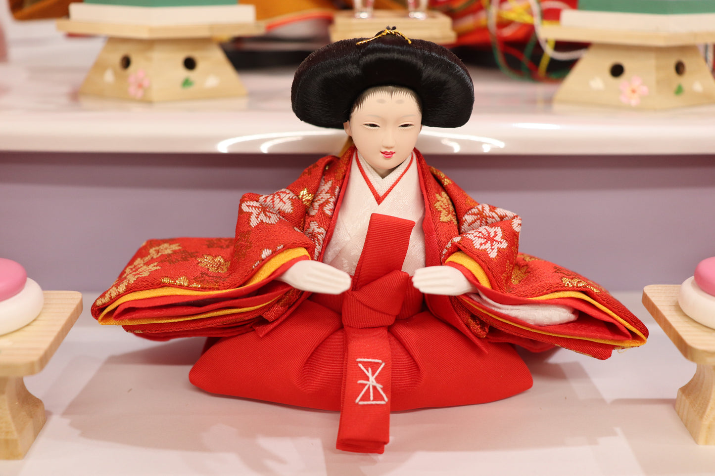 収納五人飾り雛人形セット(50cmx46cmx53cm)