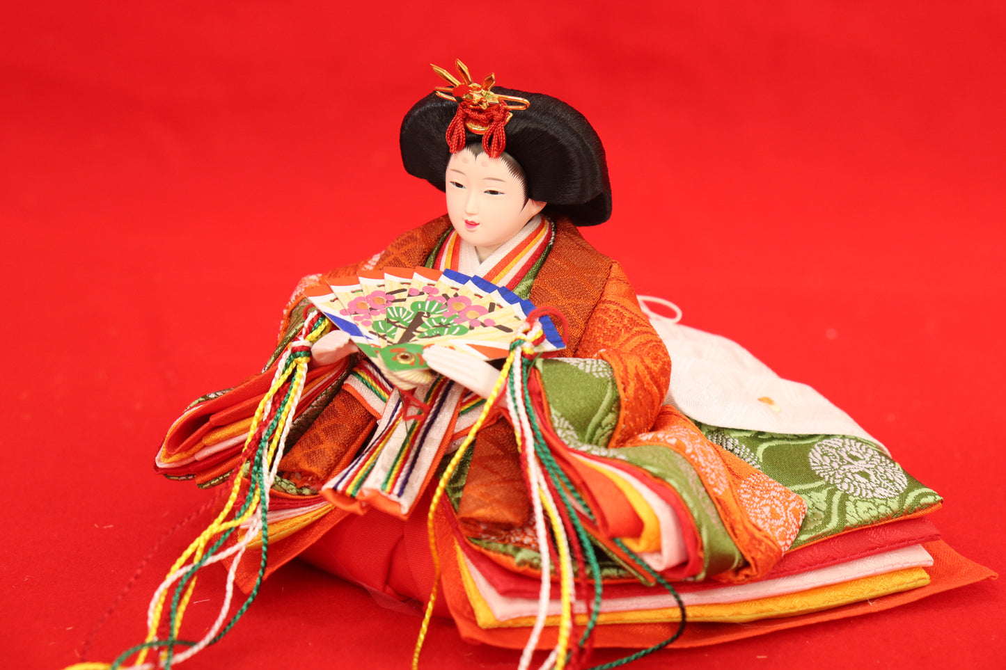 収納五人飾り雛人形セット(50cmx46cmx53cm)