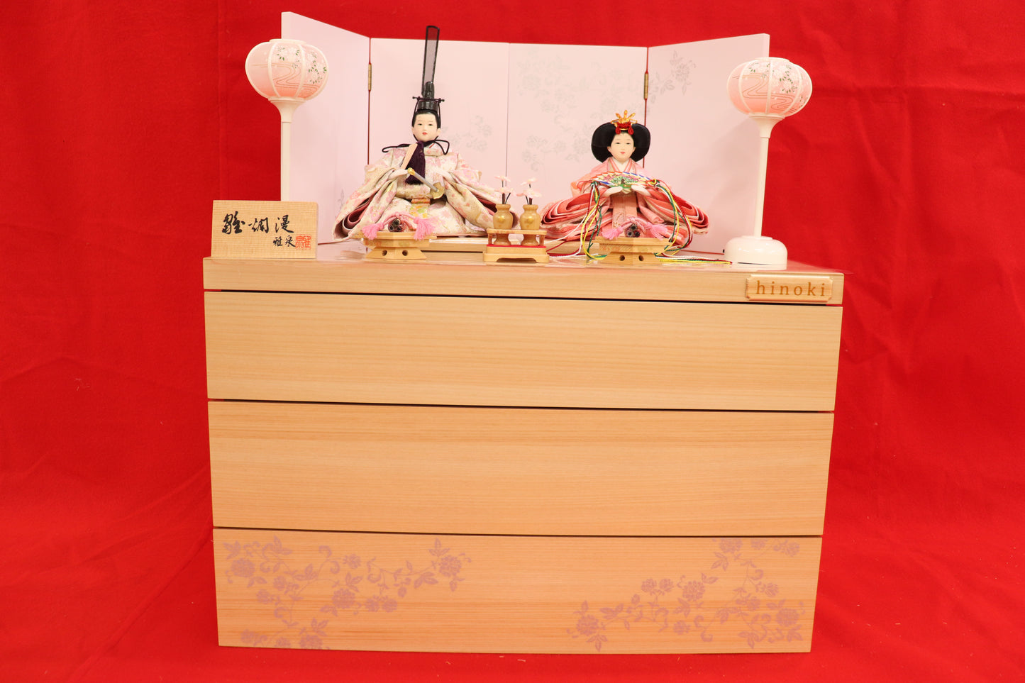 収納五人飾り雛人形セット(50cmx47cmx54cm)