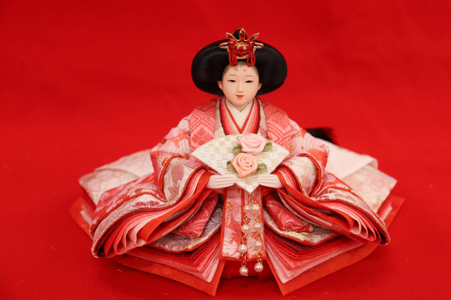収納五人飾り雛人形セット(60cmx63cmx66cm)
