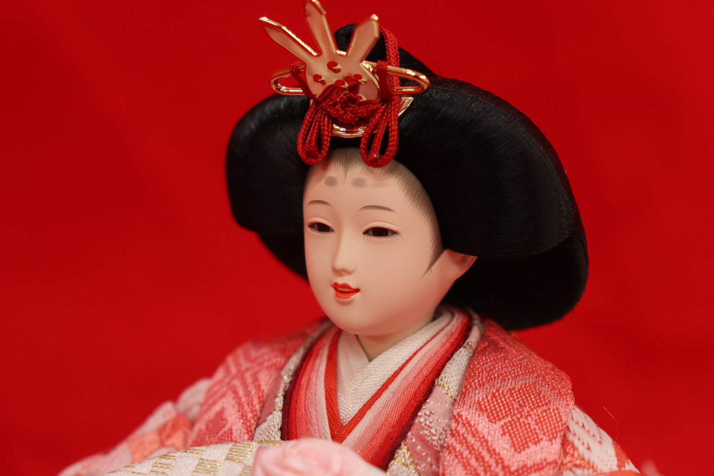 収納五人飾り雛人形セット(60cmx63cmx66cm)
