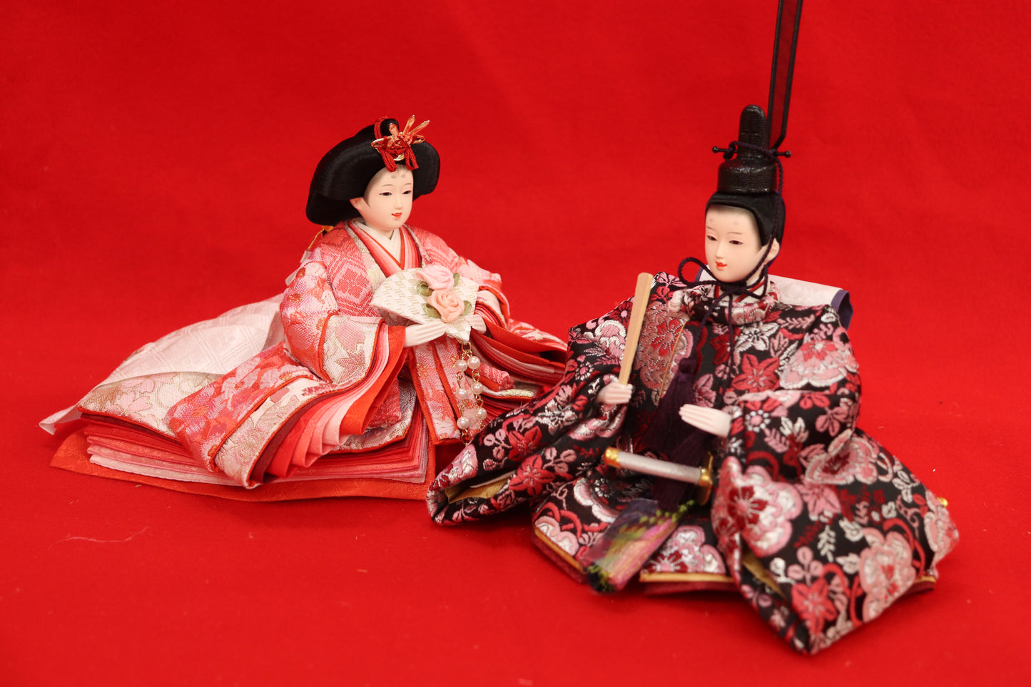 収納五人飾り雛人形セット(60cmx63cmx66cm)
