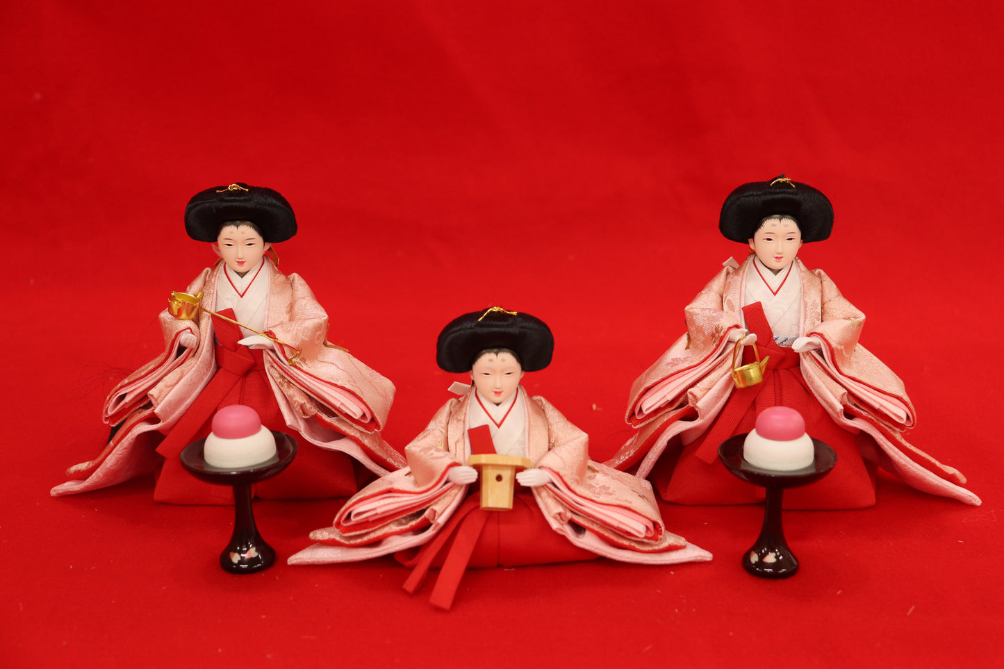 収納五人飾り雛人形セット(60cmx63cmx66cm)