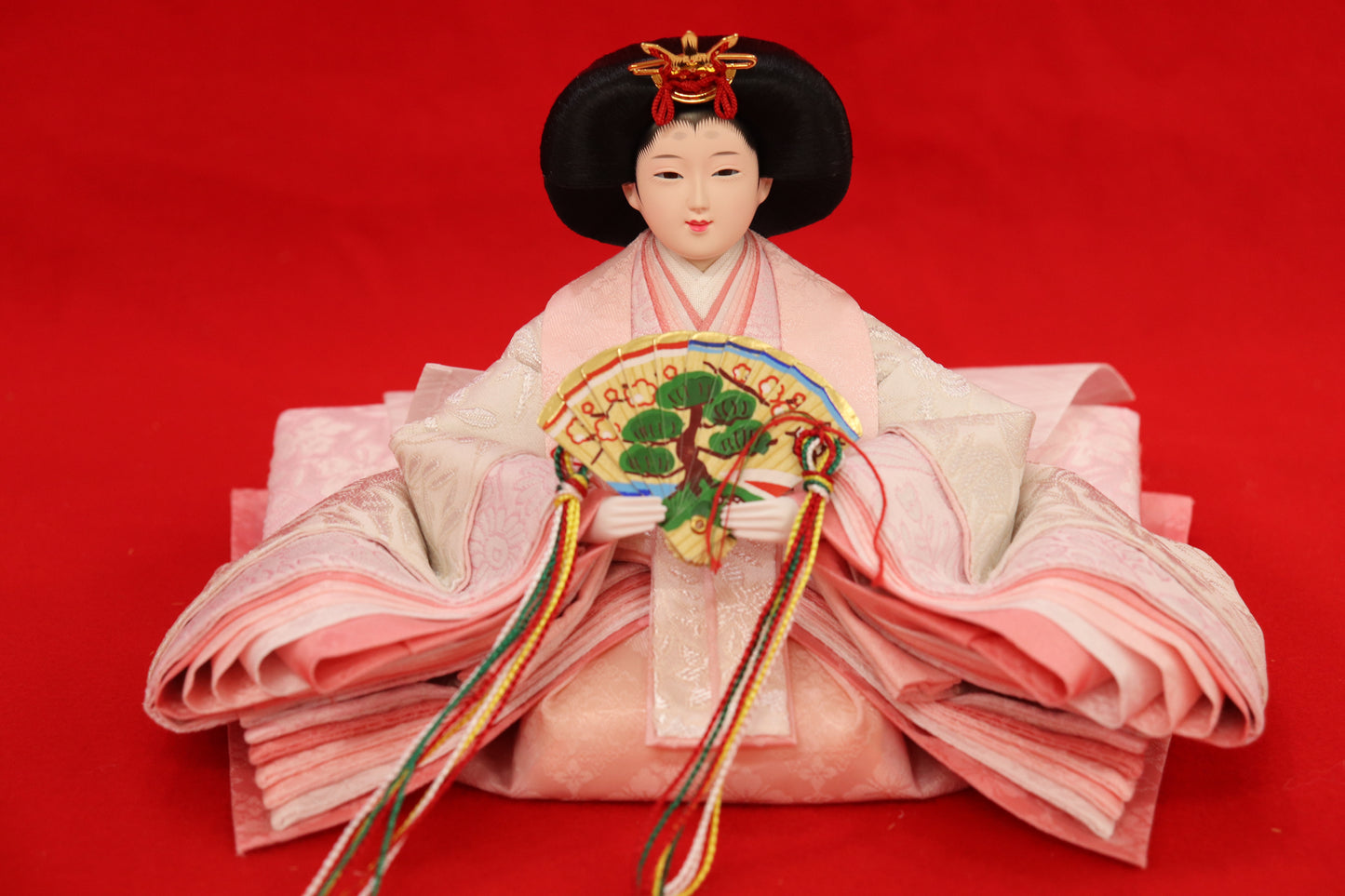 収納五人飾り雛人形セット(60cmx56cmx60cm)