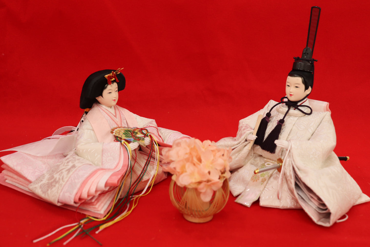 収納五人飾り雛人形セット(60cmx56cmx60cm)