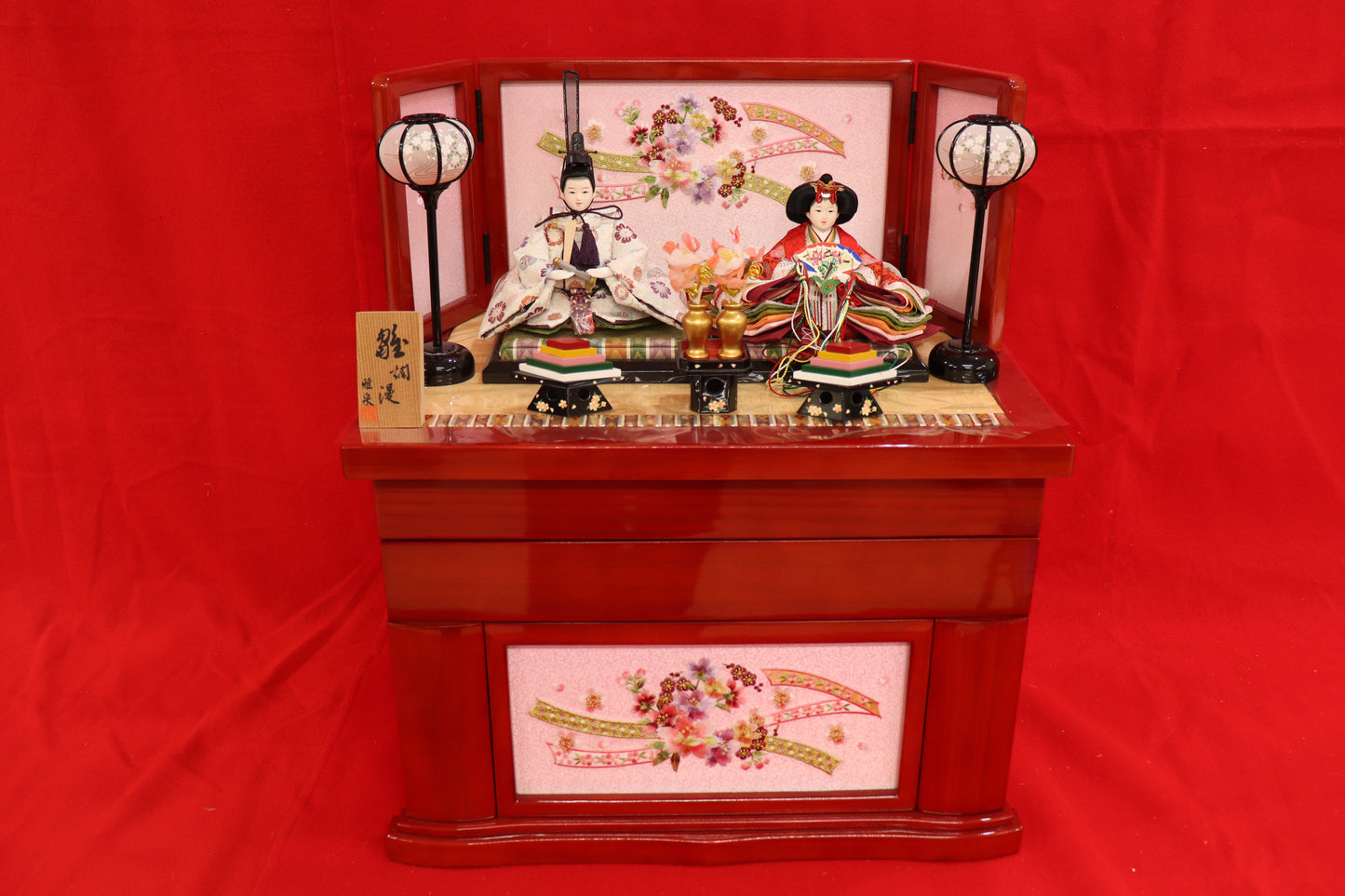 収納五人飾り雛人形セット(50cmx53cmx58cm)