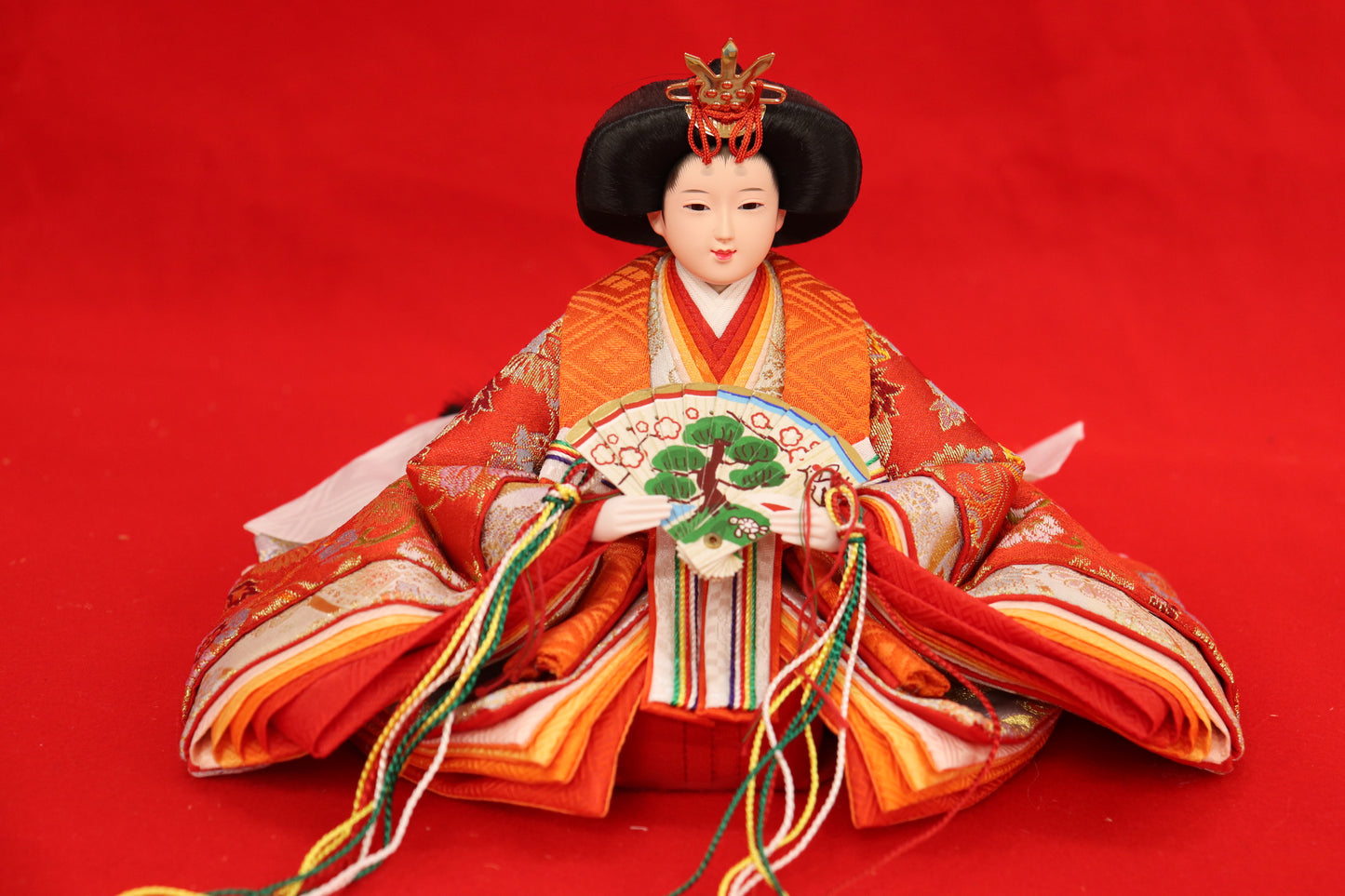 収納五人飾り雛人形セット(55cmx44cmx52cm)