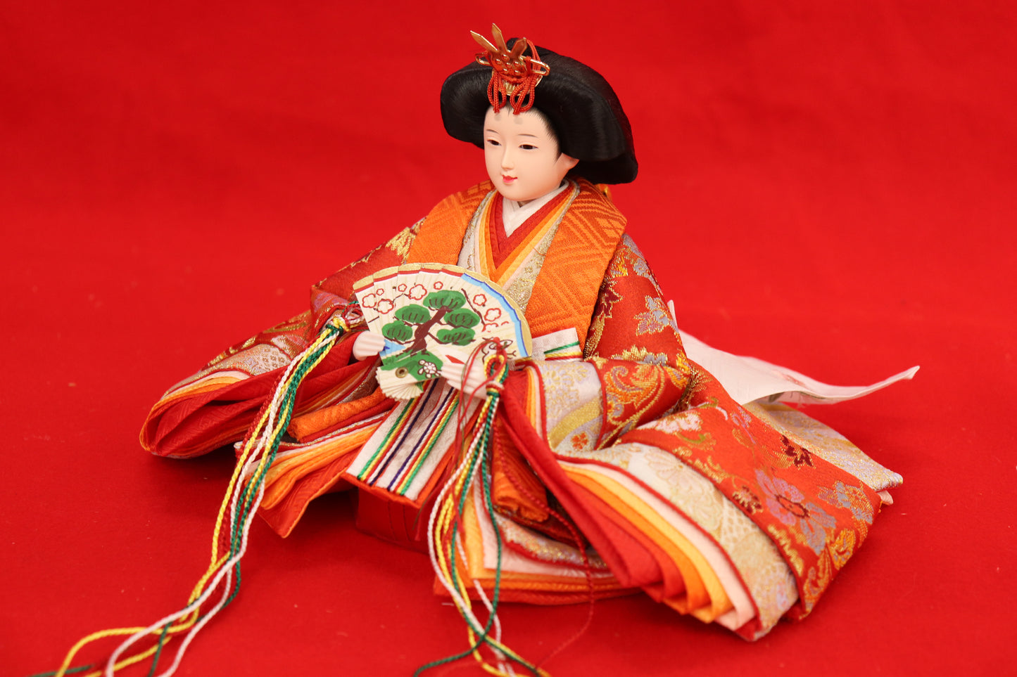 収納五人飾り雛人形セット(55cmx44cmx52cm)