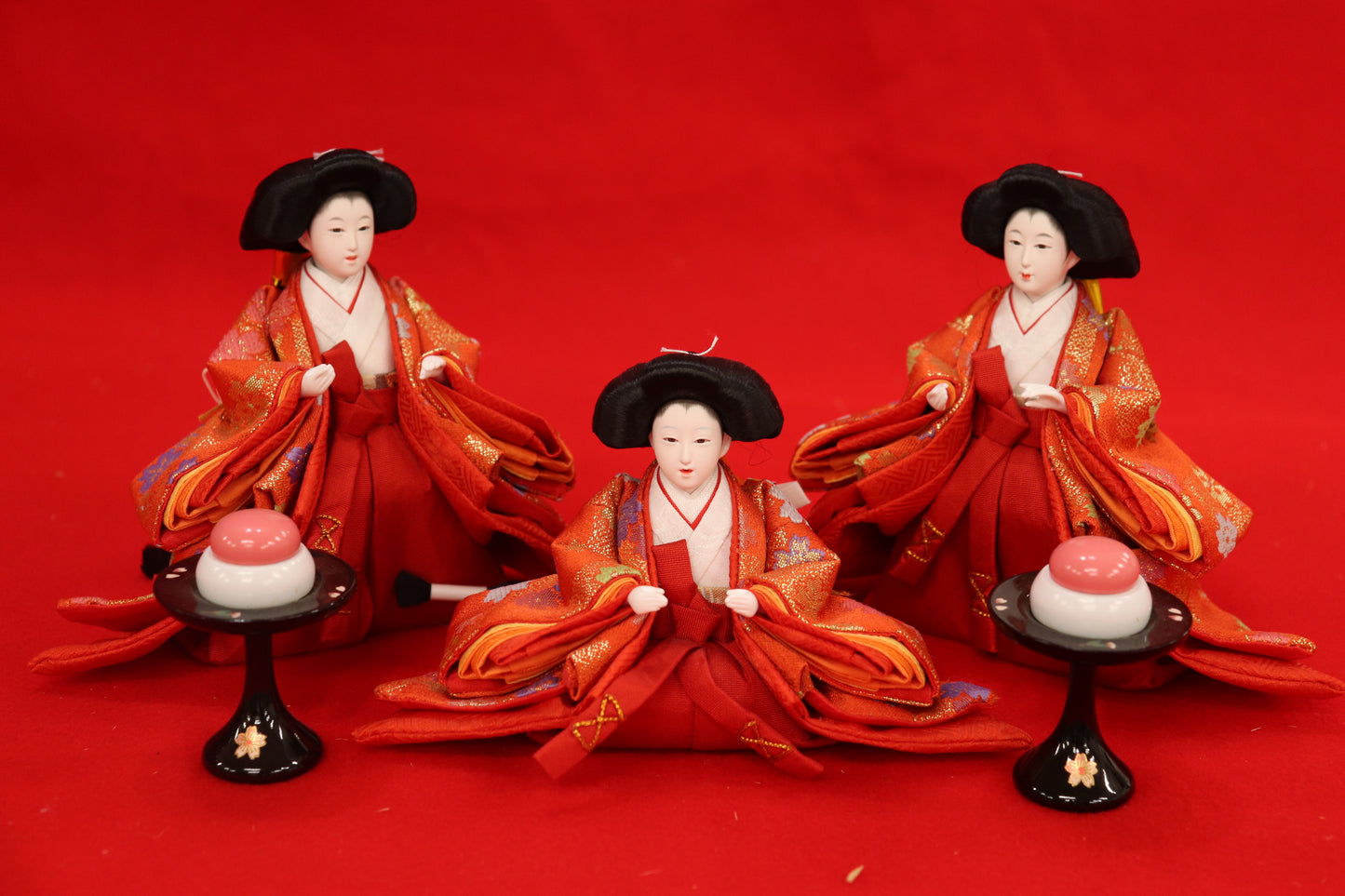 収納五人飾り雛人形セット(55cmx44cmx52cm)