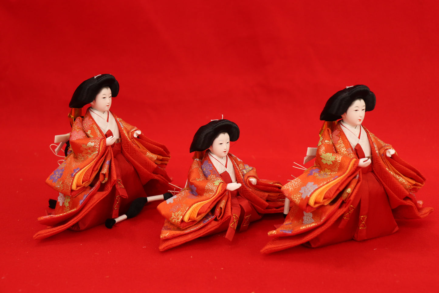 収納五人飾り雛人形セット(55cmx44cmx52cm)