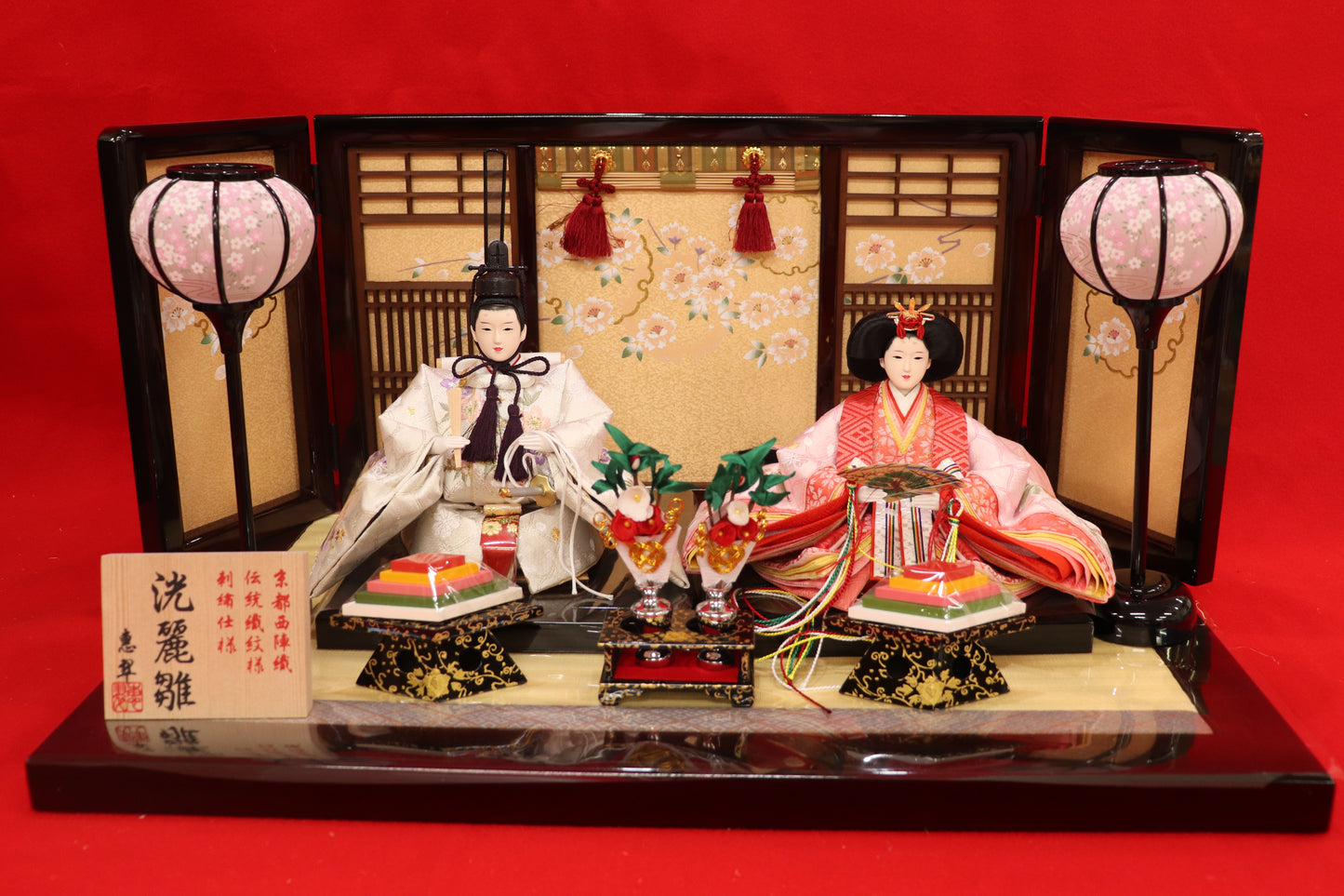 収納五人飾り雛人形セット(60cmx62cmx68cm)