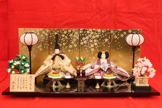 親王飾り雛人形セット (75cm×42cm×34cm)