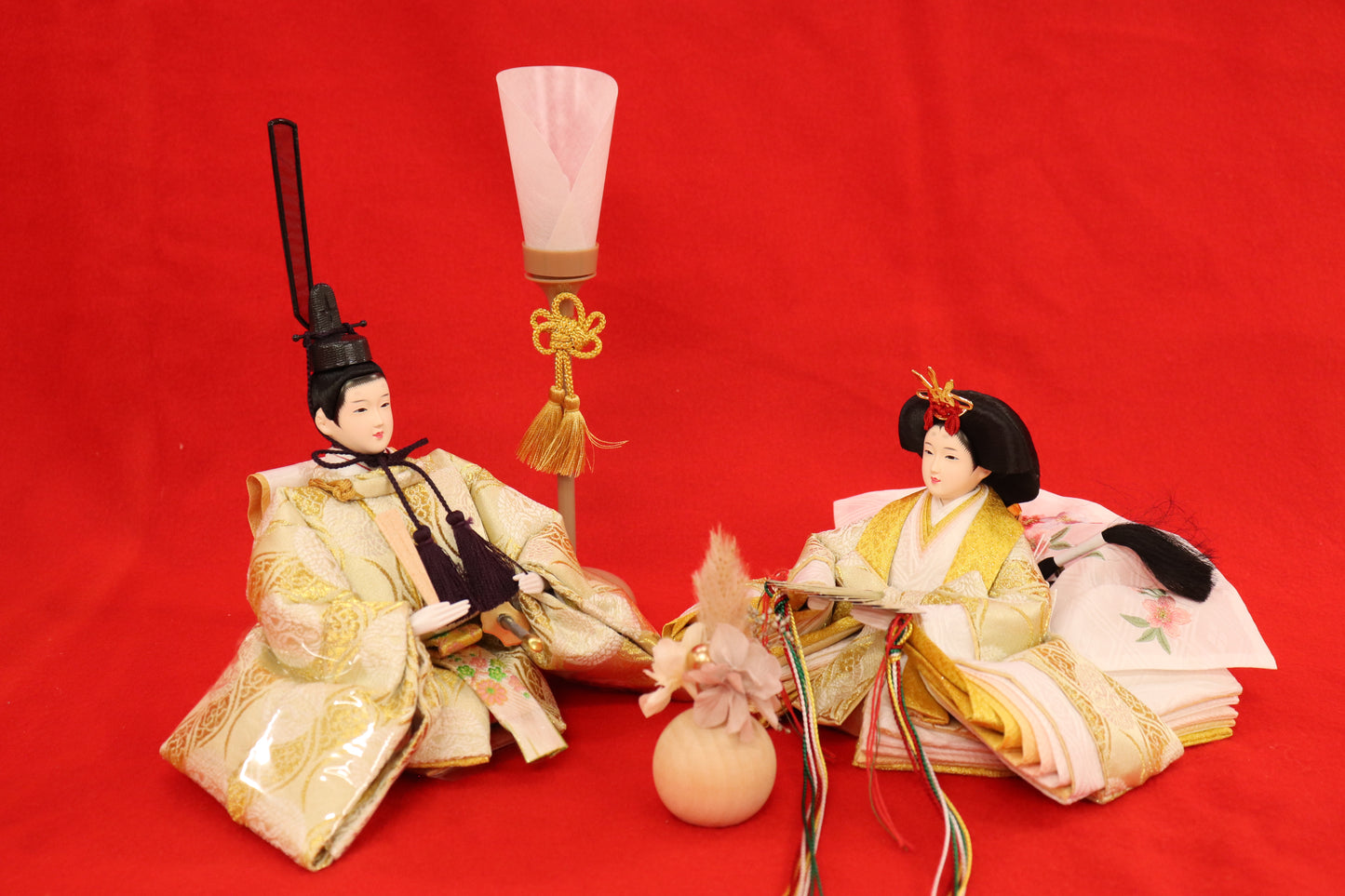 親王飾り雛人形セット (49cmx33cmx51cm)