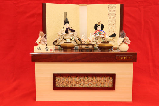 収納親王飾り雛人形セット(43cm×31cm×42cm)