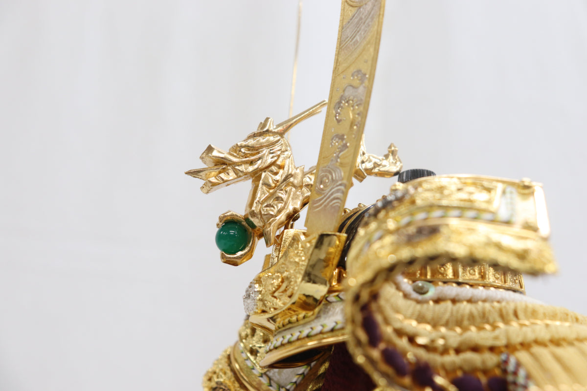 兜平飾り五月人形ケースセット (40cmx28cmx48cm)【送料無料】