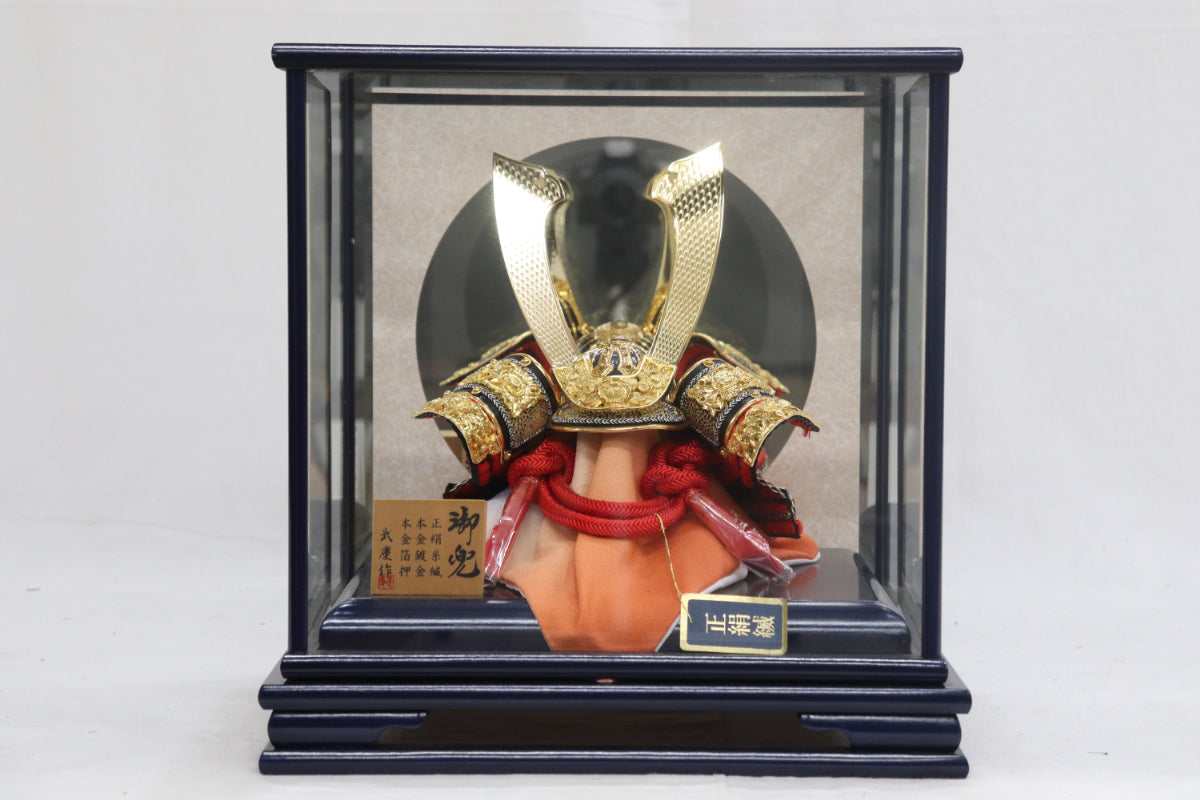 兜平飾り五月人形ケースセット (36cmx30cmx37cm)【送料無料】