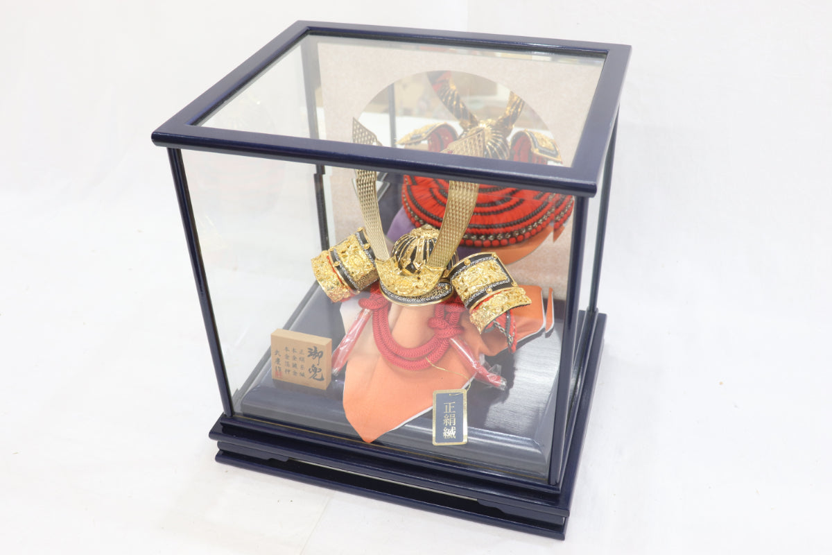 兜平飾り五月人形ケースセット (36cmx30cmx37cm)【送料無料】