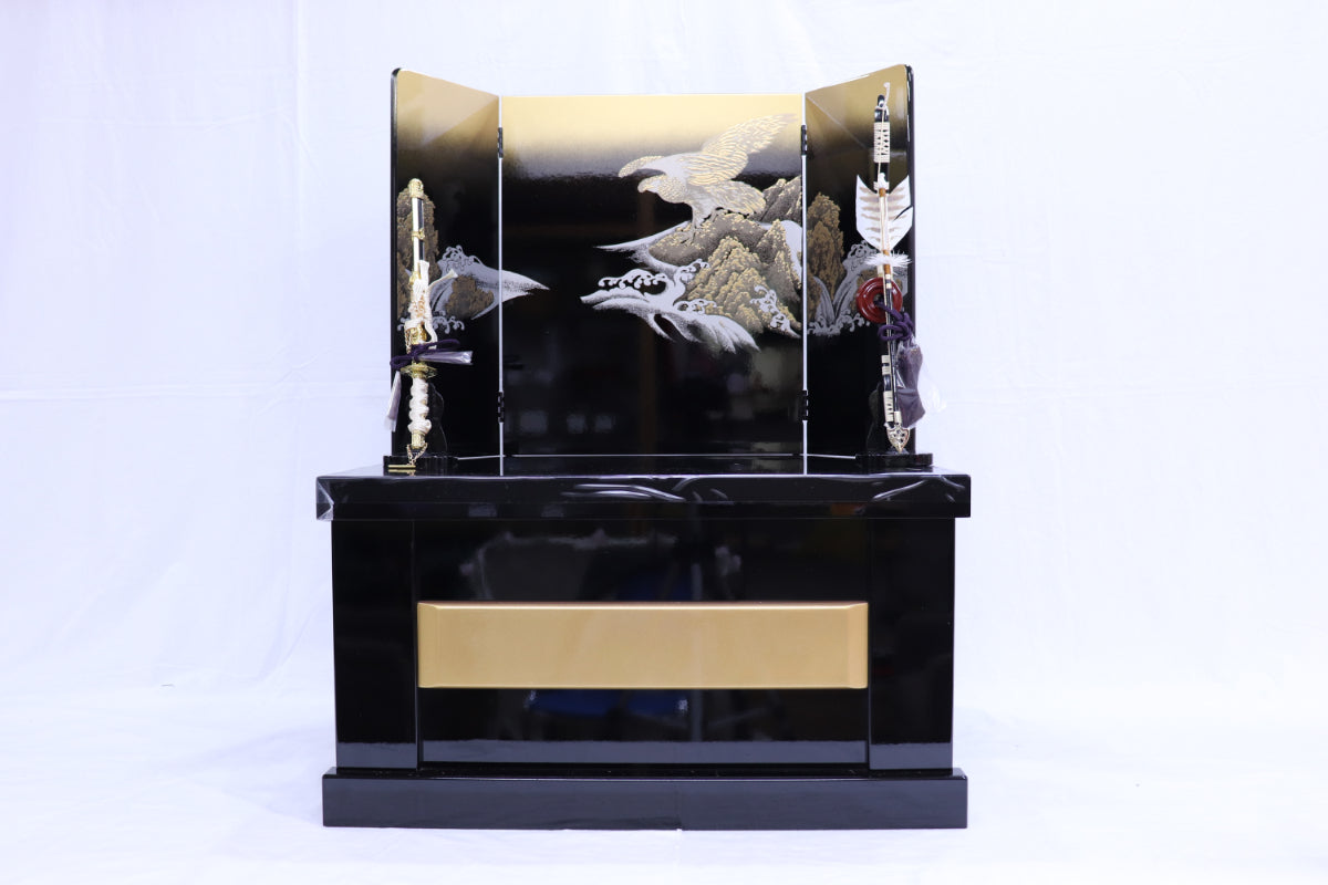 着用兜平飾り五月人形セット (60cmx45cmx78cm)【送料無料】