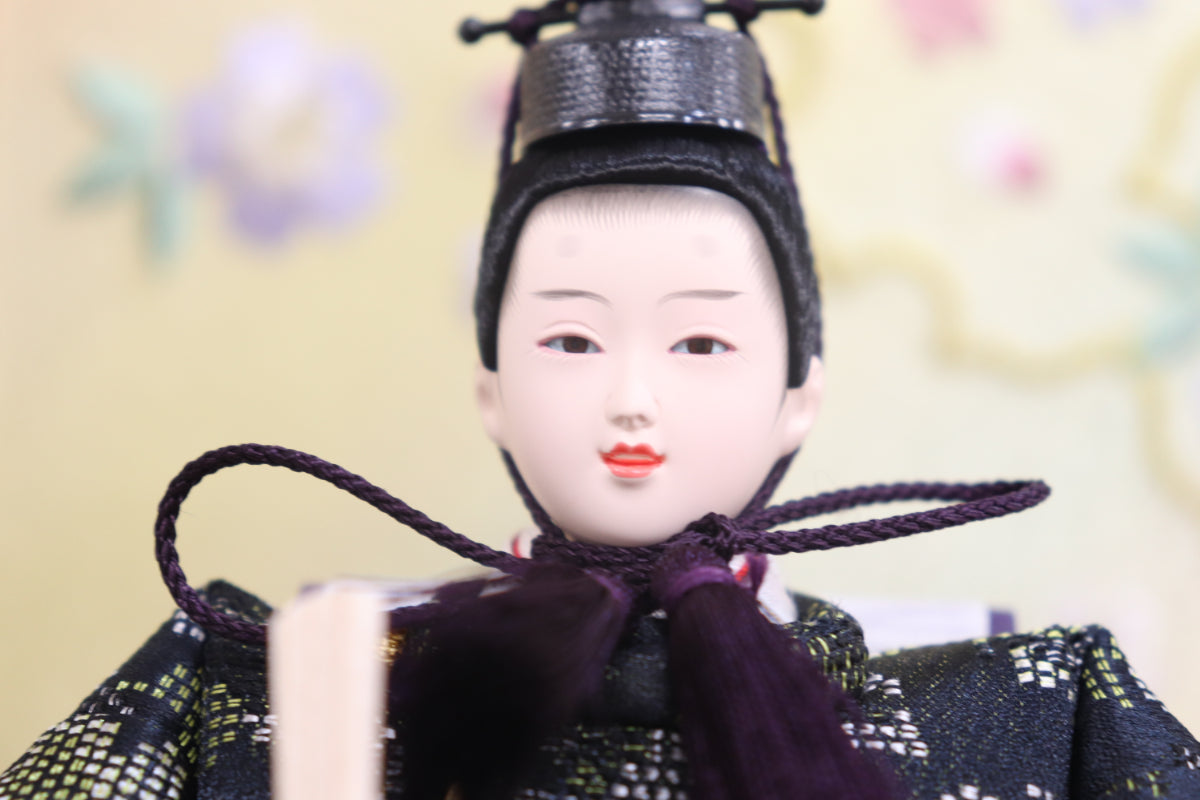 収納親王飾り雛人形セット (55cmx38cmx50cm)