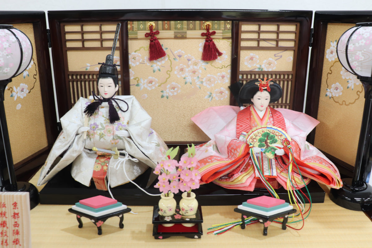 収納五人飾り雛人形セット(60cmx52cmx58cm)