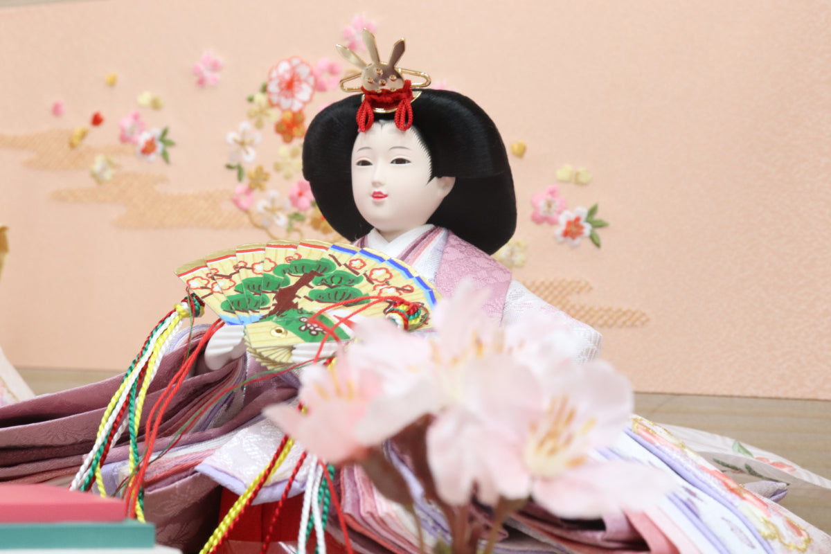 収納親王飾り雛人形セット(60cmx38cmx47cm)