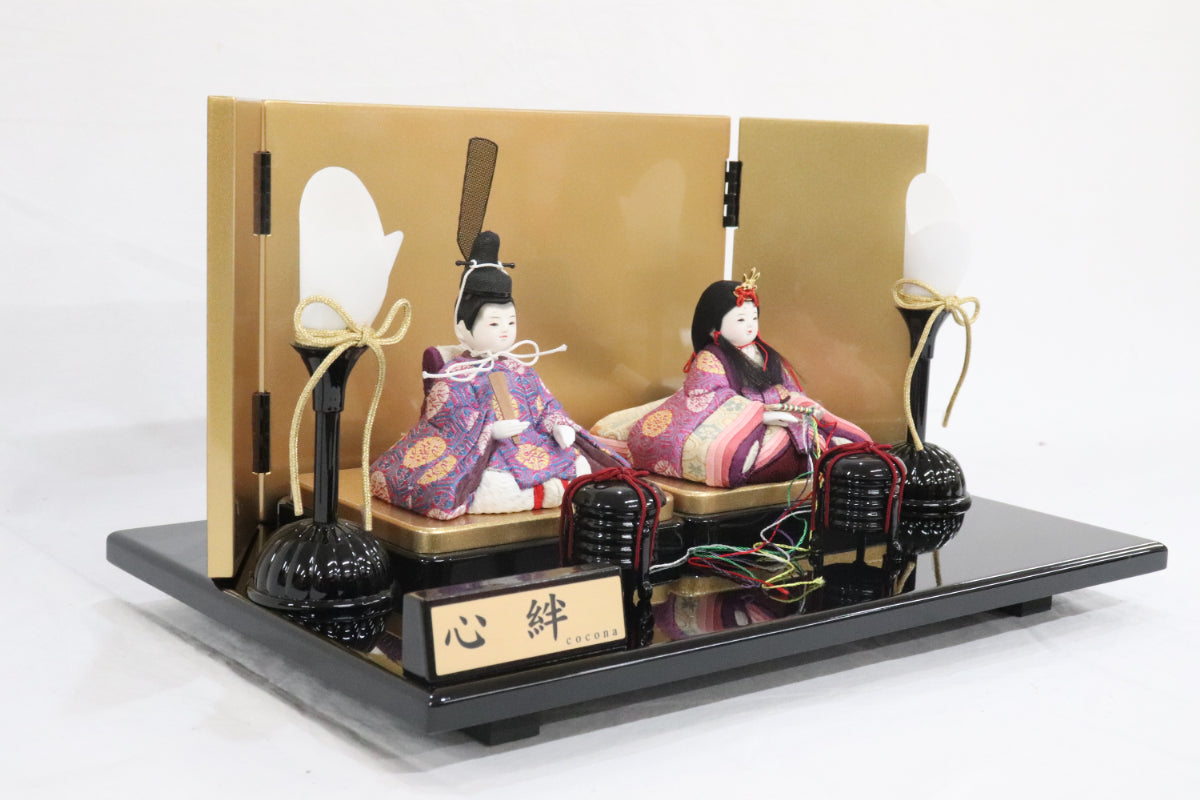 木目込み　親王飾り雛人形セット(38cmx23cmx21cm)