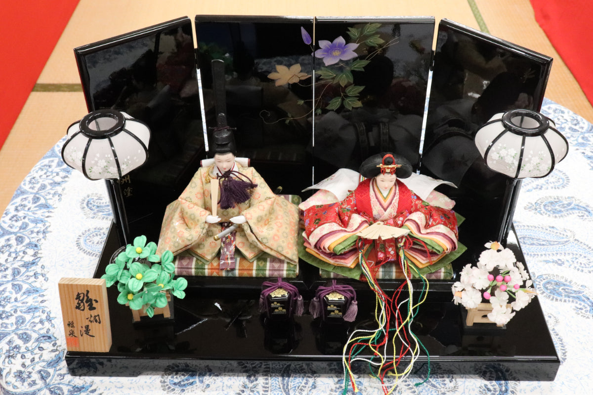 親王飾り雛人形セット (50cmx30cmx28cm)